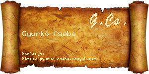 Gyurkó Csaba névjegykártya